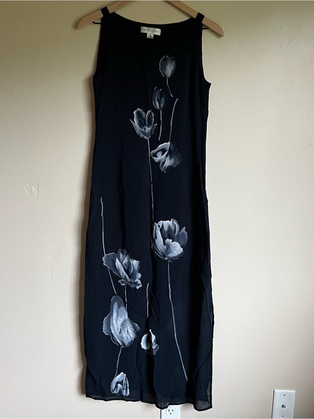 Casual Corner Navy Floral Maxi Dress